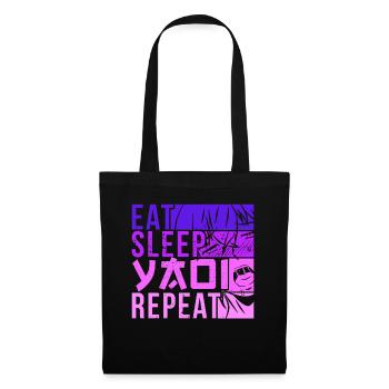 Eat Sleep Yaoi Repeat Fujoshi Anime Boy Gay Manga - Stoffbeutel - Schwarz - Vorne