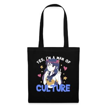I'm A Man Of Culture Anime Meme Manga Otaku Weeb - Tote Bag - black - Front