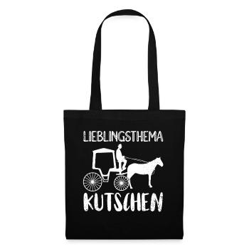 Kutscher Kutsche Pferdekutscher Kutschieren - Stoffbeutel - Schwarz - Vorne