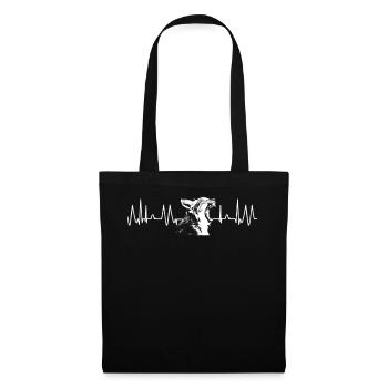 Lynx Coeur de Lynx Pouls Herschlag Le motif du lynx - Sac en tissu - noir - Devant