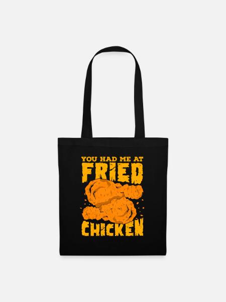 Fried Chicken Essen Geschenk - Stoffbeutel - Schwarz