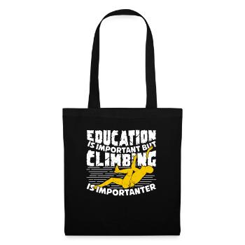 Klettern Sportklettern Kletterer Geschenk - Stoffbeutel - Schwarz - Vorne