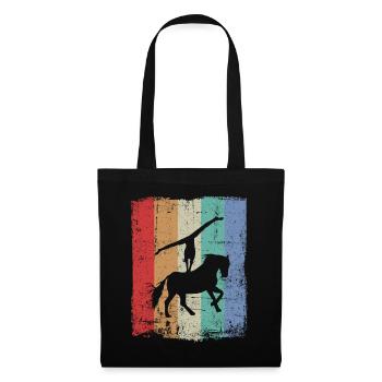 Pferde Pferd Voltigierer Voltigieren Volti Vintage - Stoffbeutel - Schwarz - Vorne