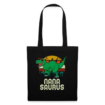 Nana Saurus Rex Nana Dinosaur, Nanasaurus, - Tote Bag - black - Front