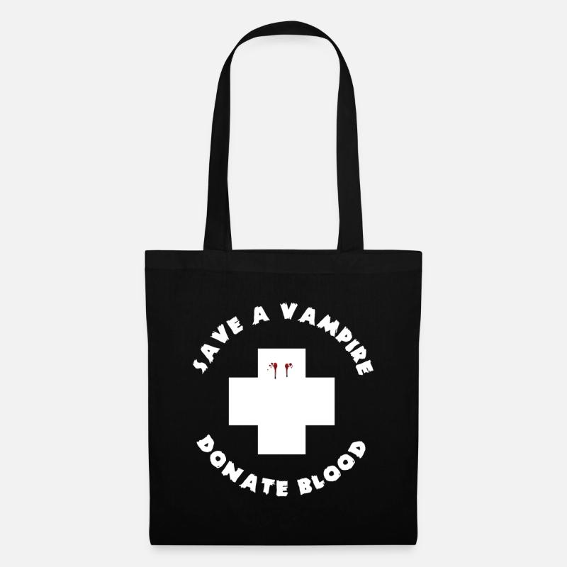 Rette einen Vampir Spooky Halloween Blut spenden - Stoffbeutel - Schwarz