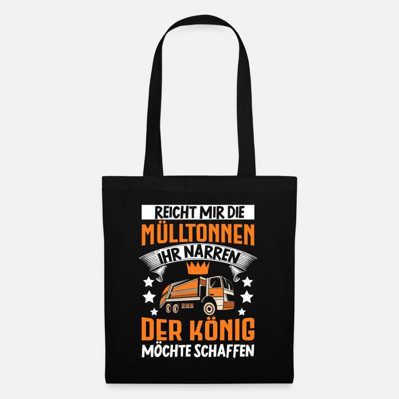 Müllmann Müllauto Müllwagen Müllabfuhr Geschenk - Stoffbeutel - Schwarz
