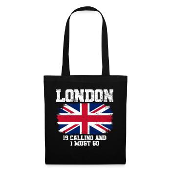 London Union Jack-Flagge Reisen - Stoffbeutel - Schwarz - Vorne