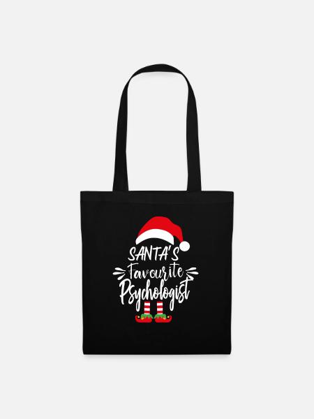 Santas Lieblingspsychologe - Stoffbeutel - Schwarz