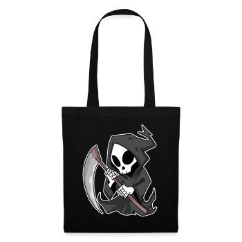 Faucheuse avec faux - Sac en tissu - noir - Devant