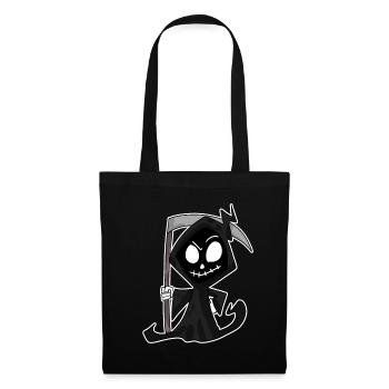 Faucheuse avec faux - Sac en tissu - noir - Devant