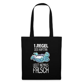 Kapitän 1 Regel - Stoffbeutel - Schwarz - Vorne
