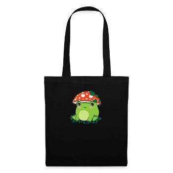 Cottagecore Aesthetic Grenouille Champignon Goblincore - Sac en tissu - noir - Devant