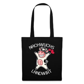 Nachwuchs Landwirt Kuh Geschenk - Stoffbeutel - Schwarz - Vorne