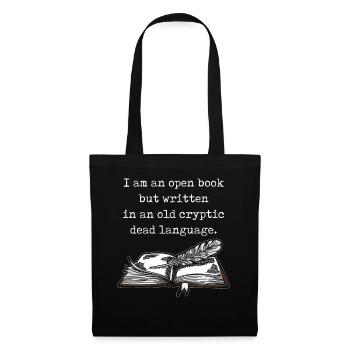 Dark Academia Aesthetic I Am An Open Book Text - Stoffbeutel - Schwarz - Vorne