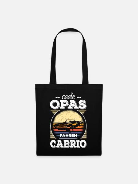 Coole Opas Fahren Cabrio Retro Auto Oldtimer Rente - Stoffbeutel - Schwarz