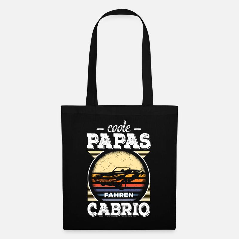 Coole Papas Fahren Cabrio Retro Auto Oldtimer Papa - Stoffbeutel - Schwarz