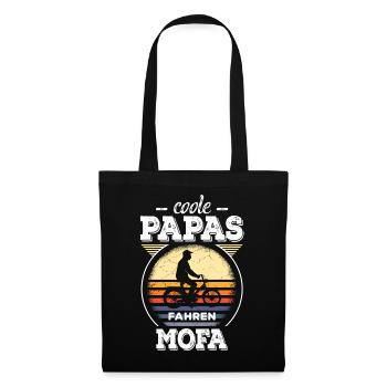 Coole Papas Mofa Retro Moped 2 Takt Motor Geschenk - Stoffbeutel - Schwarz - Vorne