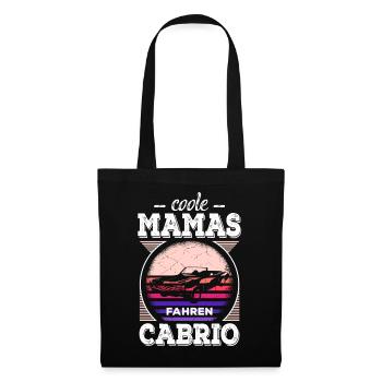 Coole Mamas Fahren Cabrio Retro Auto Oldtimer - Stoffbeutel - Schwarz - Vorne