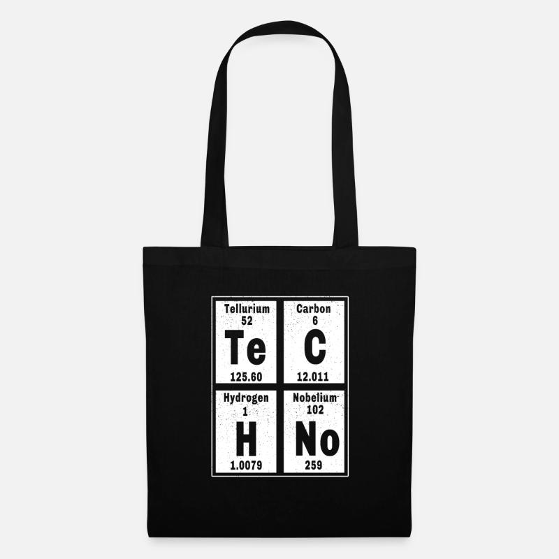 Techno Music Science Periodic Table Freetekno Rave - Stoffbeutel - Schwarz