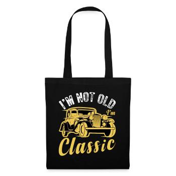 Citation de voiture drôle pour les amateurs de voitures im pas vieux im classe - Sac en tissu - noir - Devant
