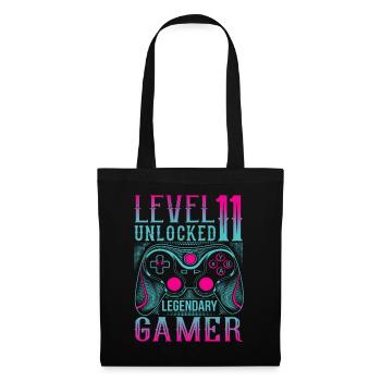 11. Geburtstag Level 11 Gamer Gaming Zocken - Stoffbeutel - Schwarz - Vorne