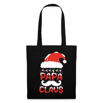 Papa Claus Santa Weihnachten - Stoffbeutel - Schwarz - Vorne