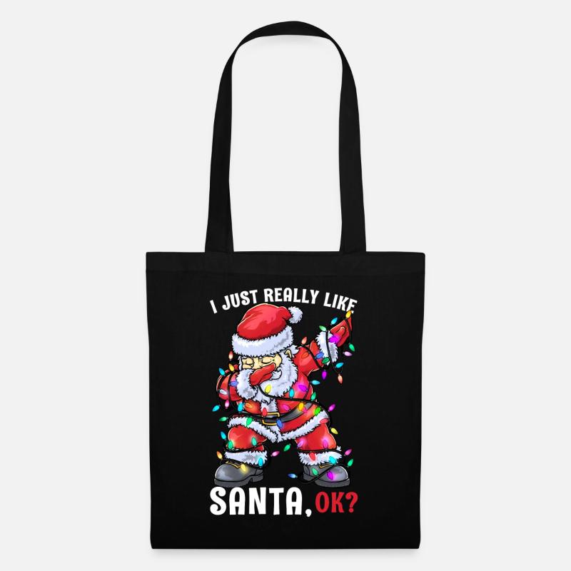 Weihnachtsmann Santa Claus - Stoffbeutel - Schwarz