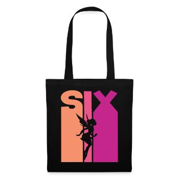 6e anniversaire fille fée - Sac en tissu - noir - Devant