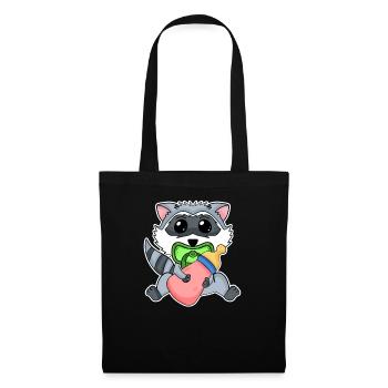 Bébé raton laveur - Sac en tissu - noir - Devant