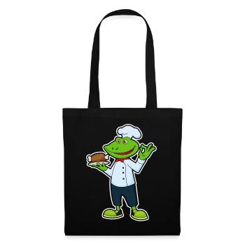Frosch Koch Hähnchen Kochen - Stoffbeutel - Schwarz - Vorne
