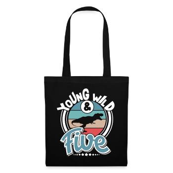 5 years children's birthday Dino Dinosaur - Tote Bag - black - Front