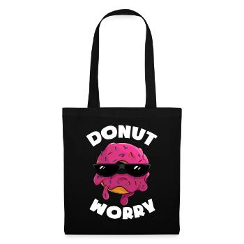 Donut Worry - Delicious donut with sunglasses - Tote Bag - black - Front
