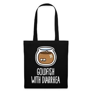 Drôle de poisson rouge vétérinaire avec diarrhée dessin animé - Sac en tissu - noir - Devant