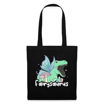 Fairycore Aesthetic Fee Dinosaurier Fairysaurus - Stoffbeutel - Schwarz - Vorne