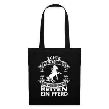 Echte Prinzessinnen tragen kein Kleid - Stoffbeutel - Schwarz - Vorne