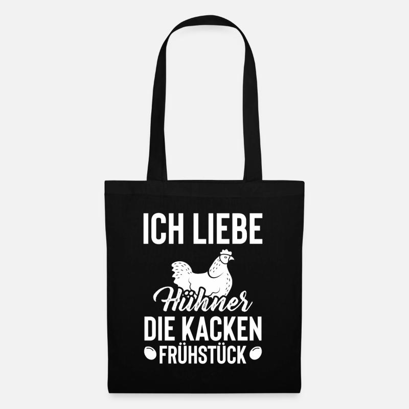 Hühner Bauernhof Eier Geburtstag Weihnachten Idee - Stoffbeutel - Schwarz