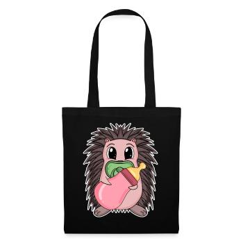Baby Igel - Stoffbeutel - Schwarz - Vorne