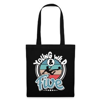Football 5 years children's birthday party - Tote Bag - black - Front