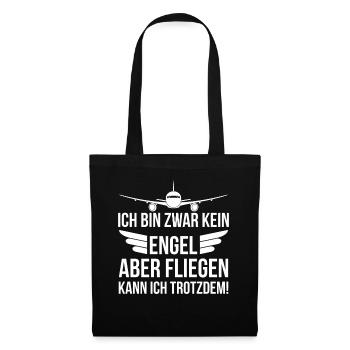 Pilot Flugzeug Geschenk Geburtstag Weihnachten - Stoffbeutel - Schwarz - Vorne