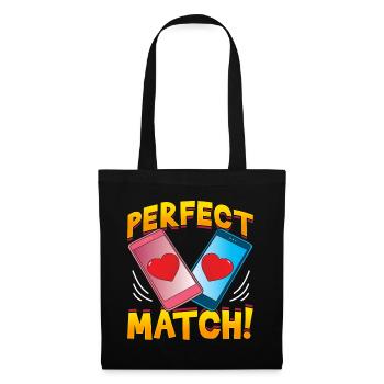 Perfect Match - Online Dating - Couple Matching - Tote Bag - black - Front