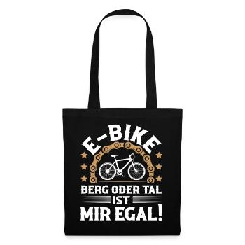 E-Bike - Stoffbeutel - Schwarz - Vorne