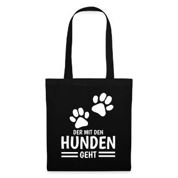 Hund und Herrchen Sprüche - Stoffbeutel - Schwarz - Vorne