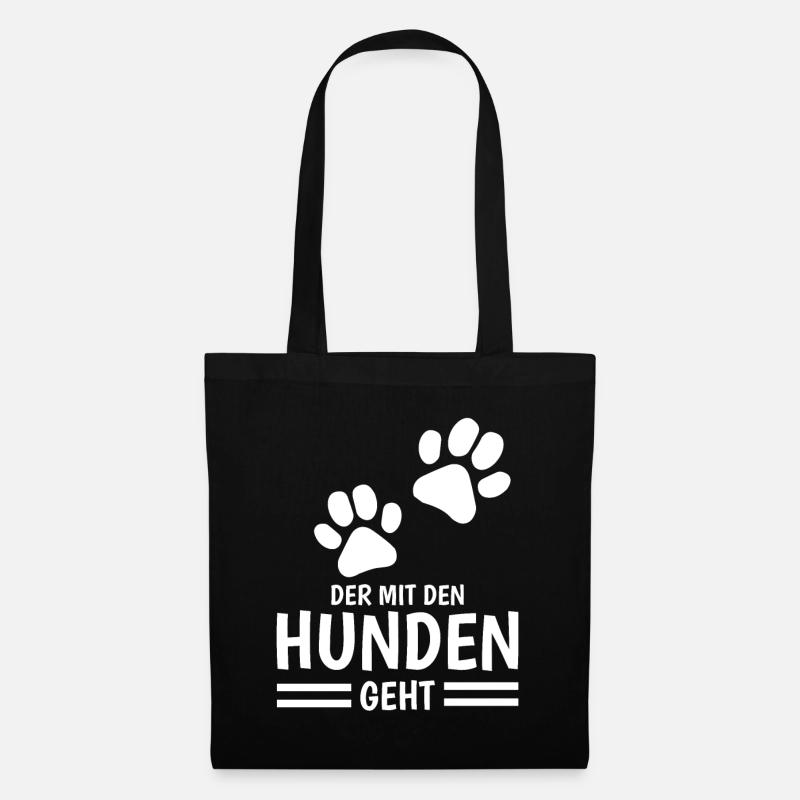 Hund und Herrchen Sprüche - Stoffbeutel - Schwarz