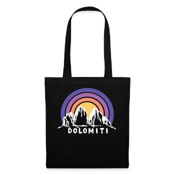 Dolomiten Drei Zinnen Südtirol Wandern Souvenir - Stoffbeutel - Schwarz - Vorne