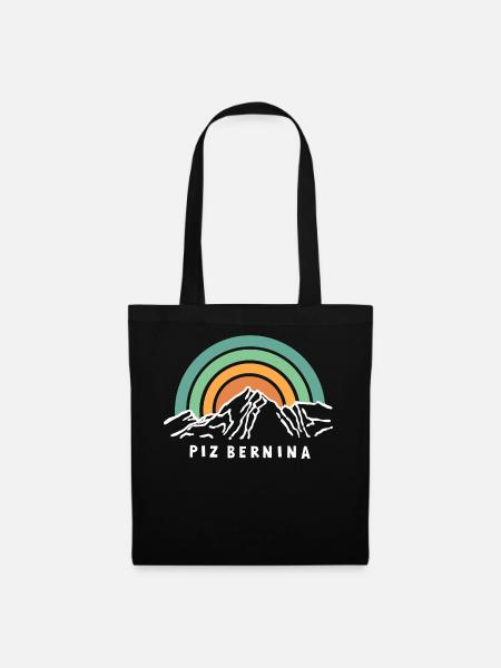 Piz Bernina Graubünden Schweiz Wandern Souvenir - Stoffbeutel - Schwarz