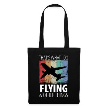 Pilot Aircraft Pilot Airplane Flight Attendant Vintage - Tote Bag - black - Front