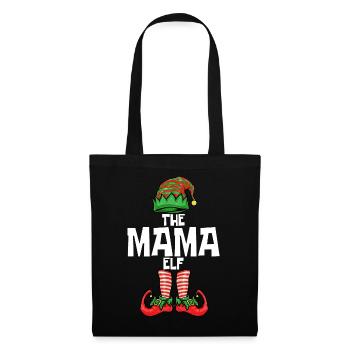 Weihnachten Mama Elf - Stoffbeutel - Schwarz - Vorne
