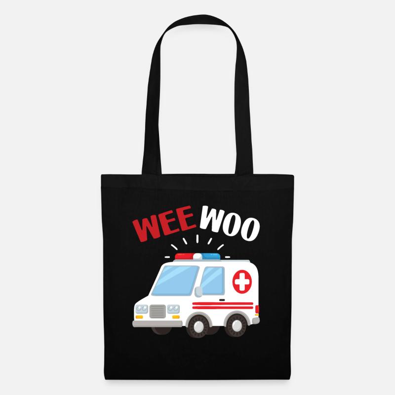 Wee Woo Sanitäter Rettungsdienst Geschenk - Stoffbeutel - Schwarz