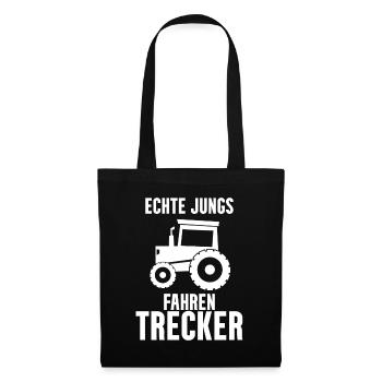 Traktor Trecker Spruch - Stoffbeutel - Schwarz - Vorne