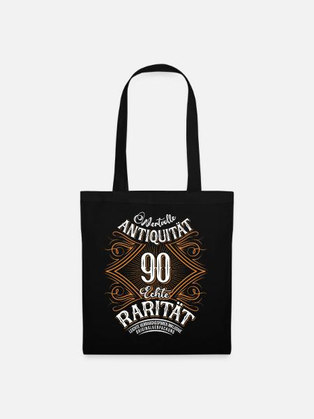 90. Geburtstag Antiquität Rarität - Stoffbeutel - Schwarz